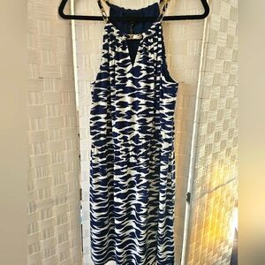 Laundry By Shelli Segal Navy And White Printed Dress Size M